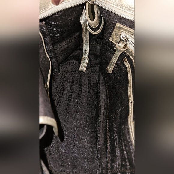 CELINE Authentic Bittersweet Gold Metallic Leather Shoulder Bag Puse Hobo Italy - Picture 12 of 16